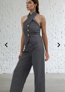 Chic Grey Halter Neck co_ord set