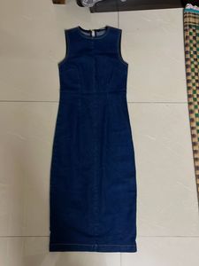 Classic Blue Denim Sheath Dress