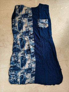Women Navy Blue Short Kurti