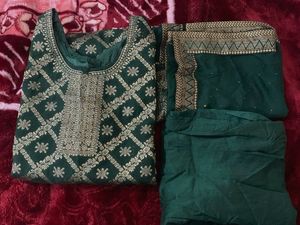 Emerald Green Embroidered set
