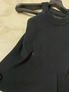 Sleek Black Halter Neck Top