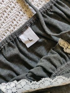 Comfortable Grey Lace Trim Nightgown