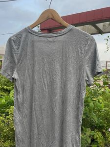 Grey T-Shirt with Floral Print