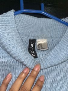 Light Blue Mock Neck Sweater