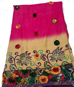 Riboon Handwork Saree With Designer Blouse