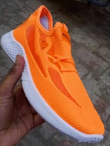 STYLISH ORANGE DARK AND WHITE COMBINATION SHOE FOR MEN