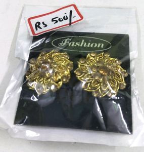 Eyerring metal flower Rhinestone bridal