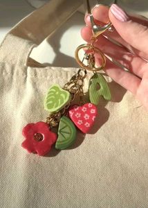 Cute Fruit &amp; Flower Charm Keychain