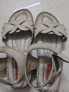 Beige Braided Straps Flats