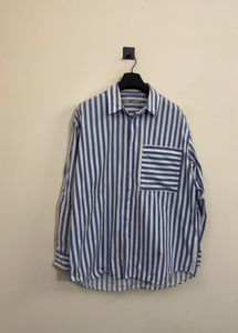 Blue &amp; White Striped Button-Up Shirt