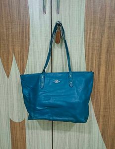 Teal Coach Tote Bag