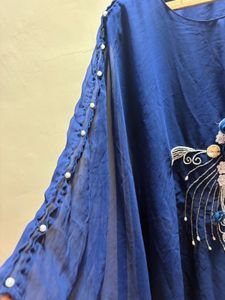 handwork  Blue Embroidered Kurta