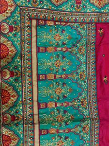 Vibrant Pink Embroidered Silk Saree