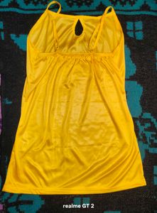 Satin Cami Nightdress - Yellow &amp; Pink