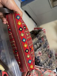 Boho Red Patterned Crossbody Bag