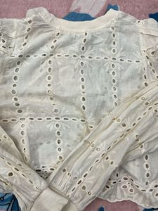 Eyelet Embroidered Long Sleeve Top