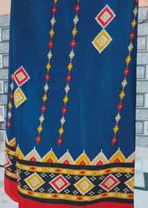 Ethnic Print Blue Saree