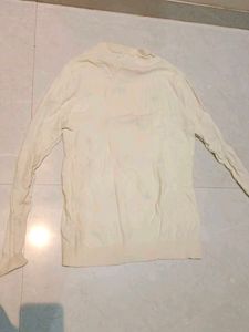 Cream Sweater with Dragonfly Print