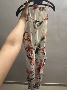 Chic Abstract Print Midi Dress
