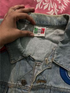 Vintage Denim Vest with Patches
