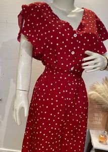 Chic Red Polka Dot Dress