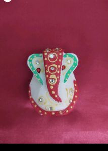 Lord Ganesha Statue with Marble Chowki
