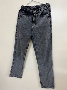 Gray Acid Wash Denim Jeans