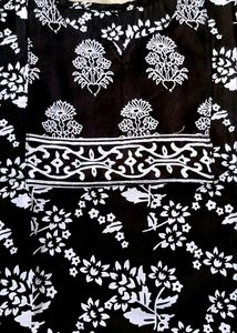 ♣️♠️Black &amp; White Floral Print Kurta