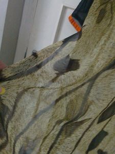 Georgette Brown Black  Orange Lining