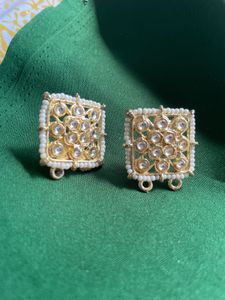 Vintage Beaded Square Earrings