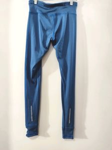 2Go Women Blue Solid Jersey Pant | Waist 28 | Hip