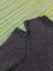 Shimmery black top