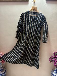 handwork Striped Black &amp; Beige Kurta