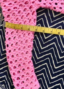 Pink Crochet Cardigan