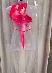 I. Hot Pink Bow Bikini Top