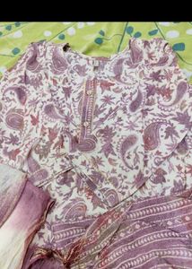 Stylish Paisley Print Kurta Set with Dupatta