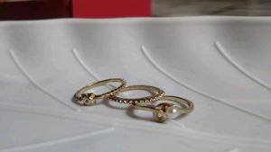 Set of 3 Gold-Tone Rings