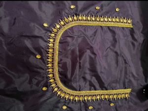 Embroidered Silk Unstitched Blouse piece for Saree