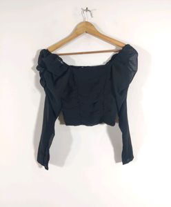Black Plain Casual Top (Women)