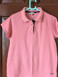 Peach colour Polo T-shirt women
