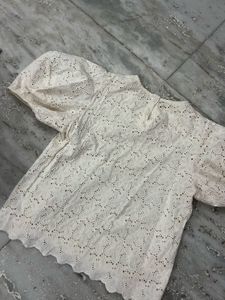 Chic White Eyelet Top