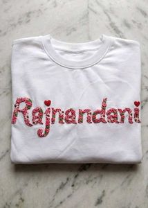 White "Name" Embroidered Sweatshirt