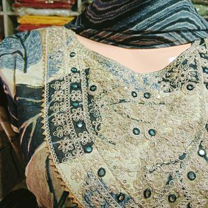 Printed Anarkali Cotton Suit