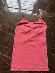 Pink Camisole With Built-in Bra