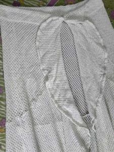 White Sheer Ruffled Maxi Skirt