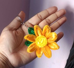 Handmade sunflower Keychain