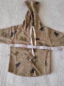 Adorable Teddy Bear Print Hooded Shirt