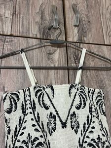 Boho Black &amp; White Tropical Dress
