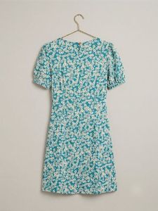 Blue Floral Sweetheart Mini Dress