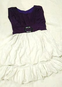 Purple-White Shiny Party-wear Mini Dress
